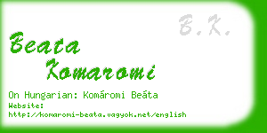 beata komaromi business card