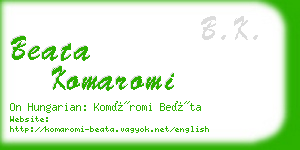 beata komaromi business card